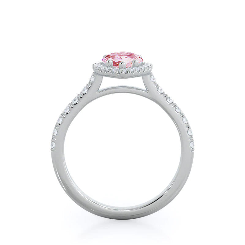 Uneek Natureal Collection Halo Oval Shaped Pink Diamond Enga | Pickens  Jewelers, Inc. | Atlanta, GA