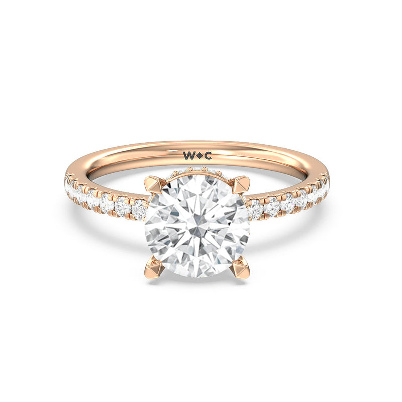 Petite Pave Hidden Halo Engagement Ring