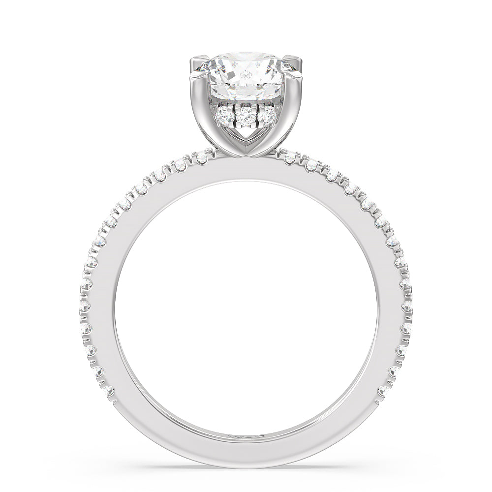 1 7/8 cttw Round Cut Classic Hidden Halo Engagement Ring with 1 7/8 Cut Diamond in 14KT Round view 2
