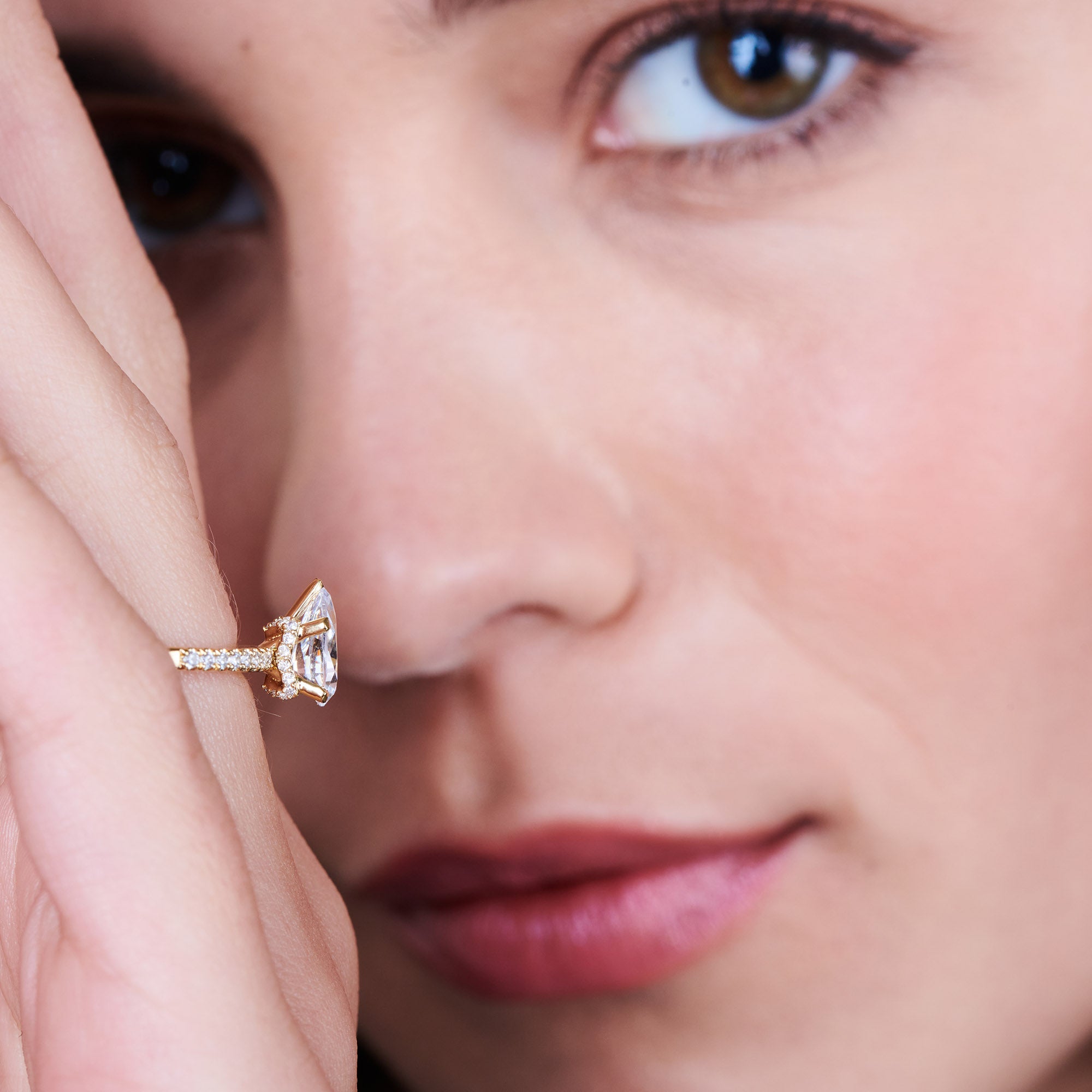 Hidden Feature Engagement Rings Arc Hidden Halo Engagement Ring – With Clarity