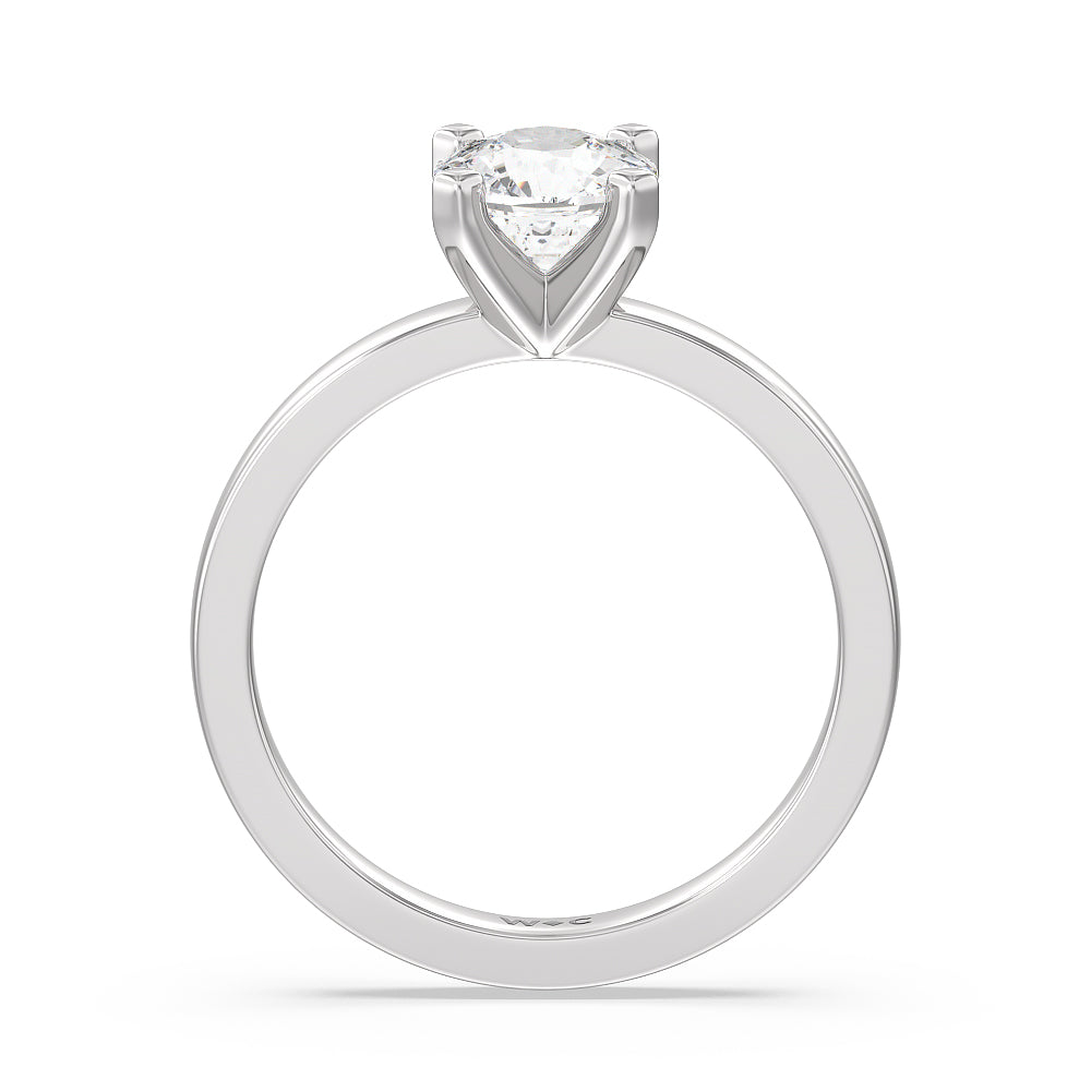 Cushion Cut Medi Solitaire Diamond Engagement Ring with Lab Grown Diamond in 14KT Platinum view 2
