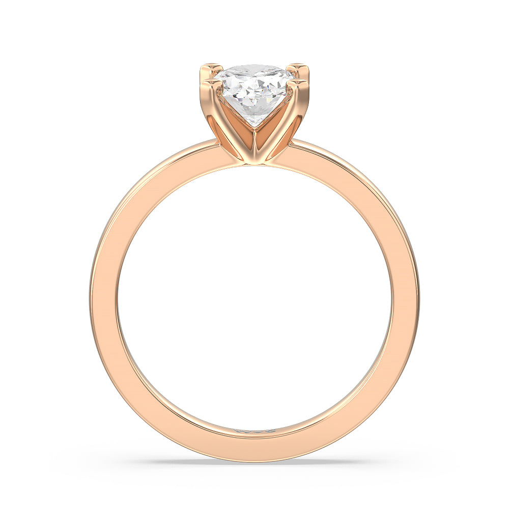 Oval Cut Medi Solitaire Diamond Engagement Ring with Lab Grown Diamond in 14KT Rose Gold view 2
