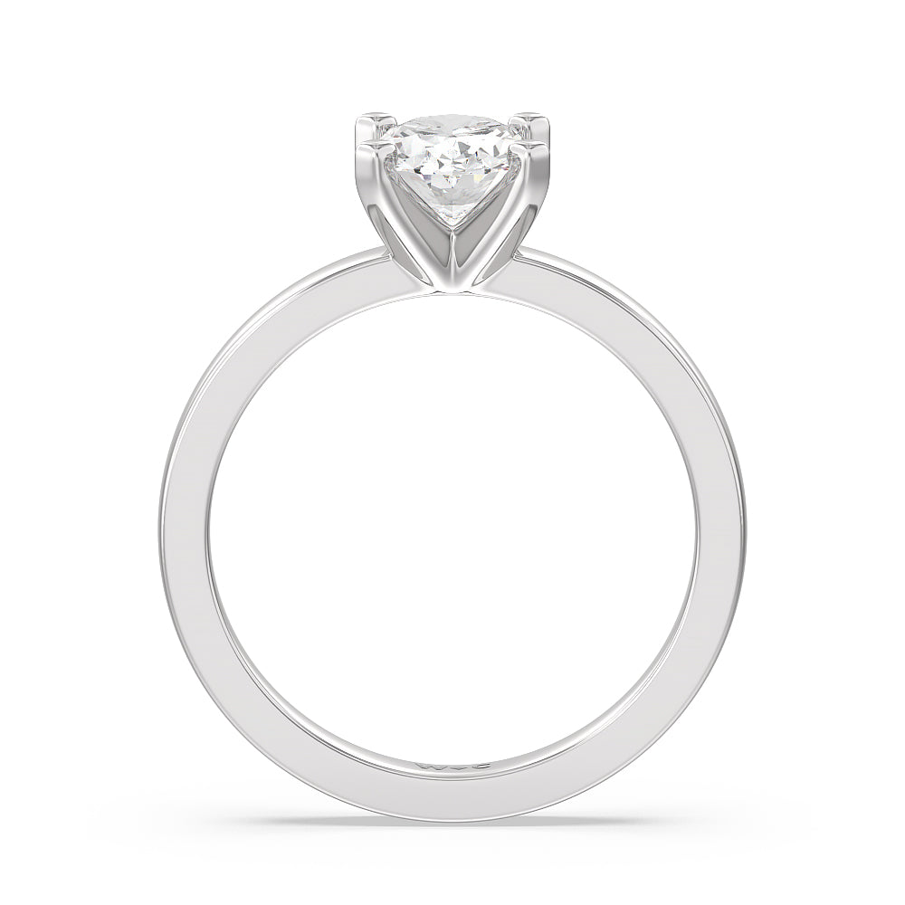Oval Cut Medi Solitaire Diamond Engagement Ring with Lab Grown Diamond in 14KT Platinum view 2
