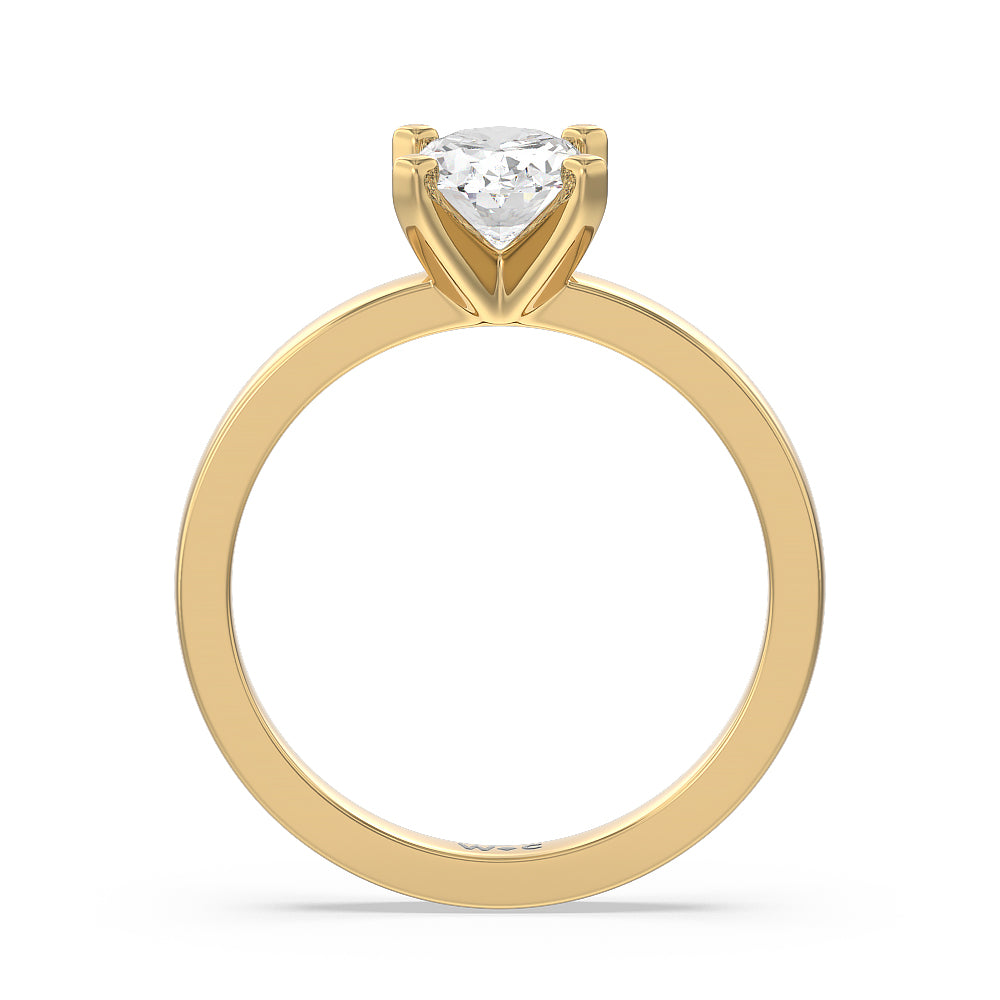 Oval Cut Medi Solitaire Diamond Engagement Ring with Lab Grown Diamond in 14KT Yellow Gold view 2
