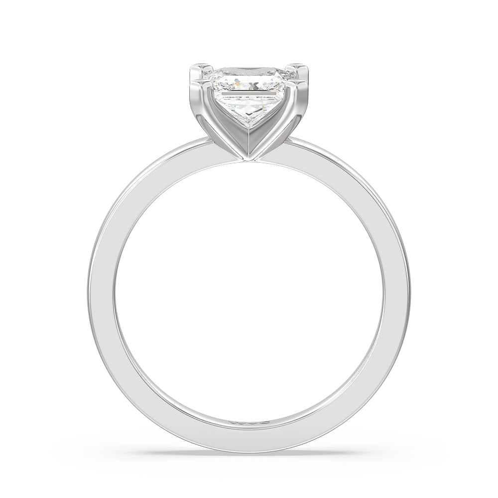 Princess Cut Medi Solitaire Diamond Engagement Ring with Lab Grown Diamond in 14KT Platinum view 2
