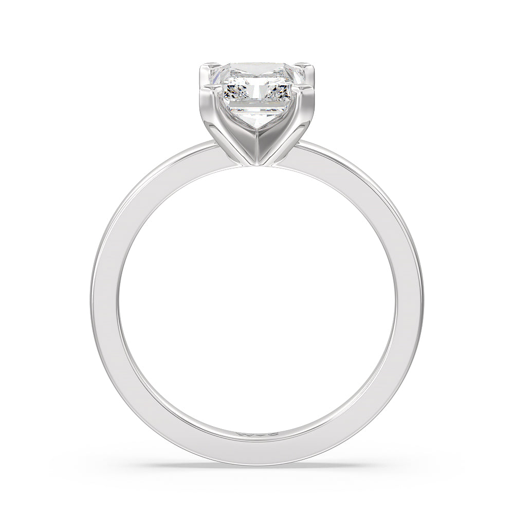 Radiant Cut Medi Solitaire Diamond Engagement Ring with Lab Grown Diamond in 14KT Platinum view 2
