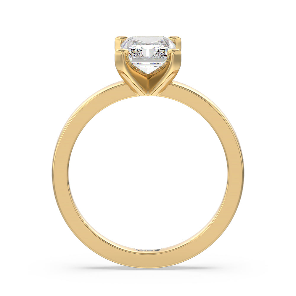 Radiant Cut Medi Solitaire Diamond Engagement Ring with Lab Grown Diamond in 14KT Yellow Gold view 2
