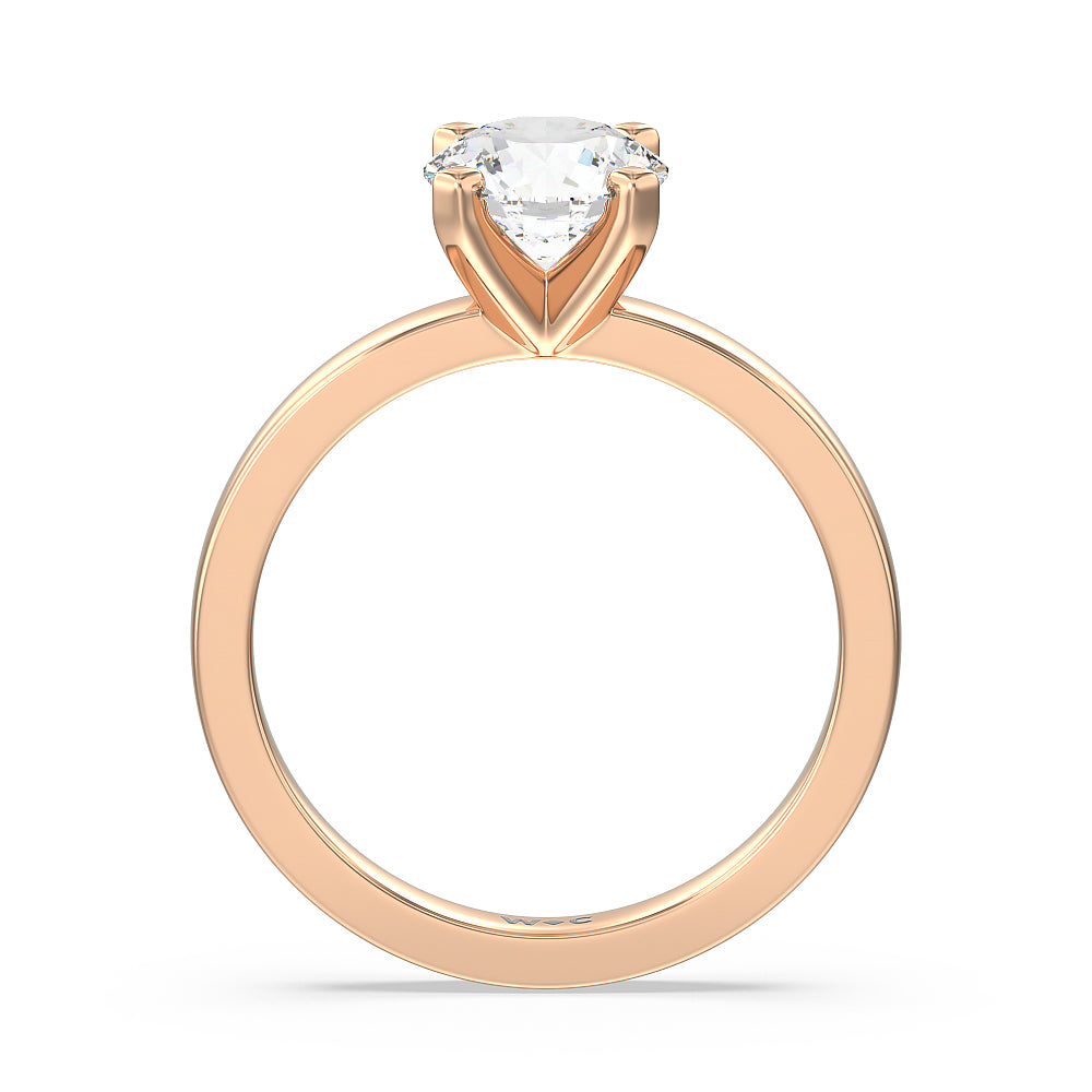 Round Cut Medi Solitaire Diamond Engagement Ring with Lab Grown Diamond in 14KT Rose Gold view 2
