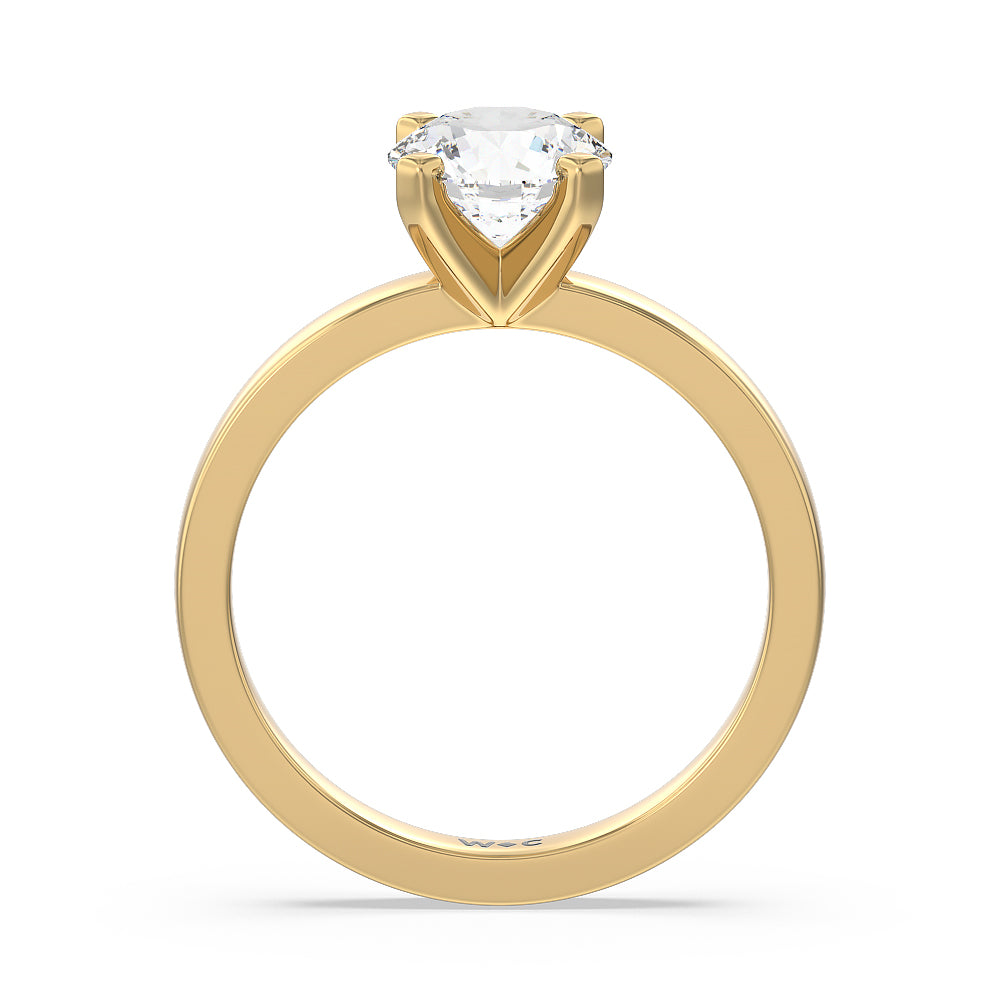 Round Cut Medi Solitaire Diamond Engagement Ring with Lab Grown Diamond in 14KT Yellow Gold view 2
