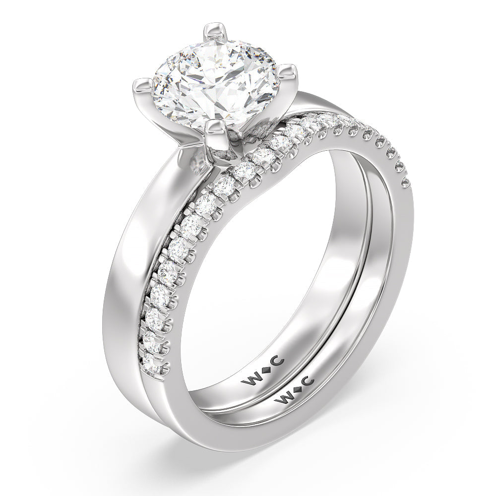 Maxi Solitaire Diamond Engagement Ring with Cushion Cut Diamond in 14KT Platinum view 4
