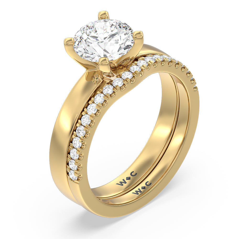 Maxi Solitaire Diamond Engagement Ring with Emerald Cut Diamond in 14KT Yellow Gold view 4
