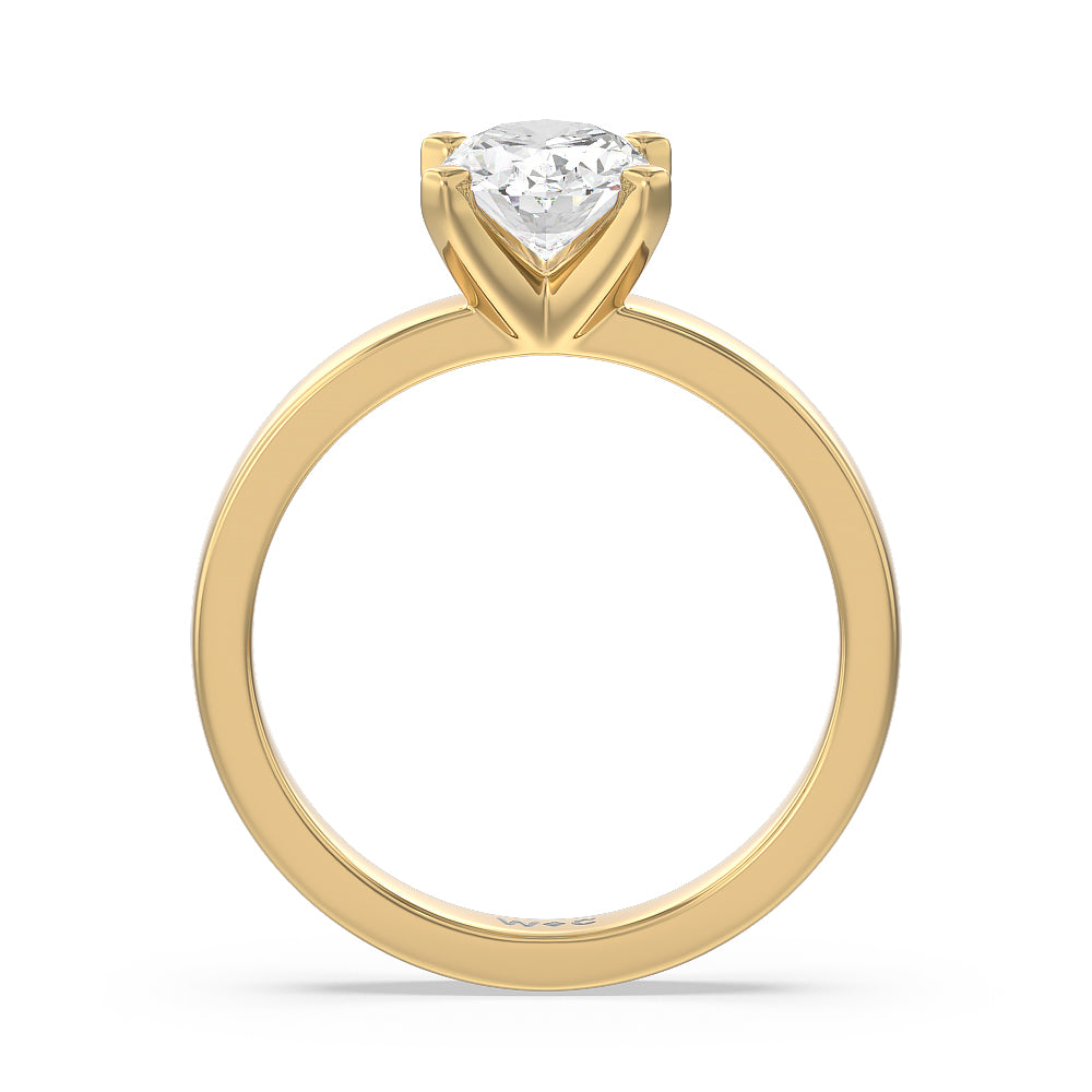 Maxi Solitaire Diamond Engagement Ring with Oval Cut Diamond in 14KT Yellow Gold view 2
