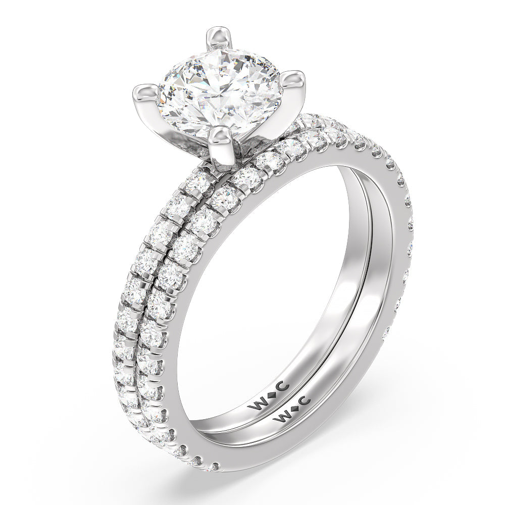 Radiant Cut Ara Medi Traditional Pave Diamond Engagement Ring with Lab Grown Diamond in 14KT Platinum view 4
