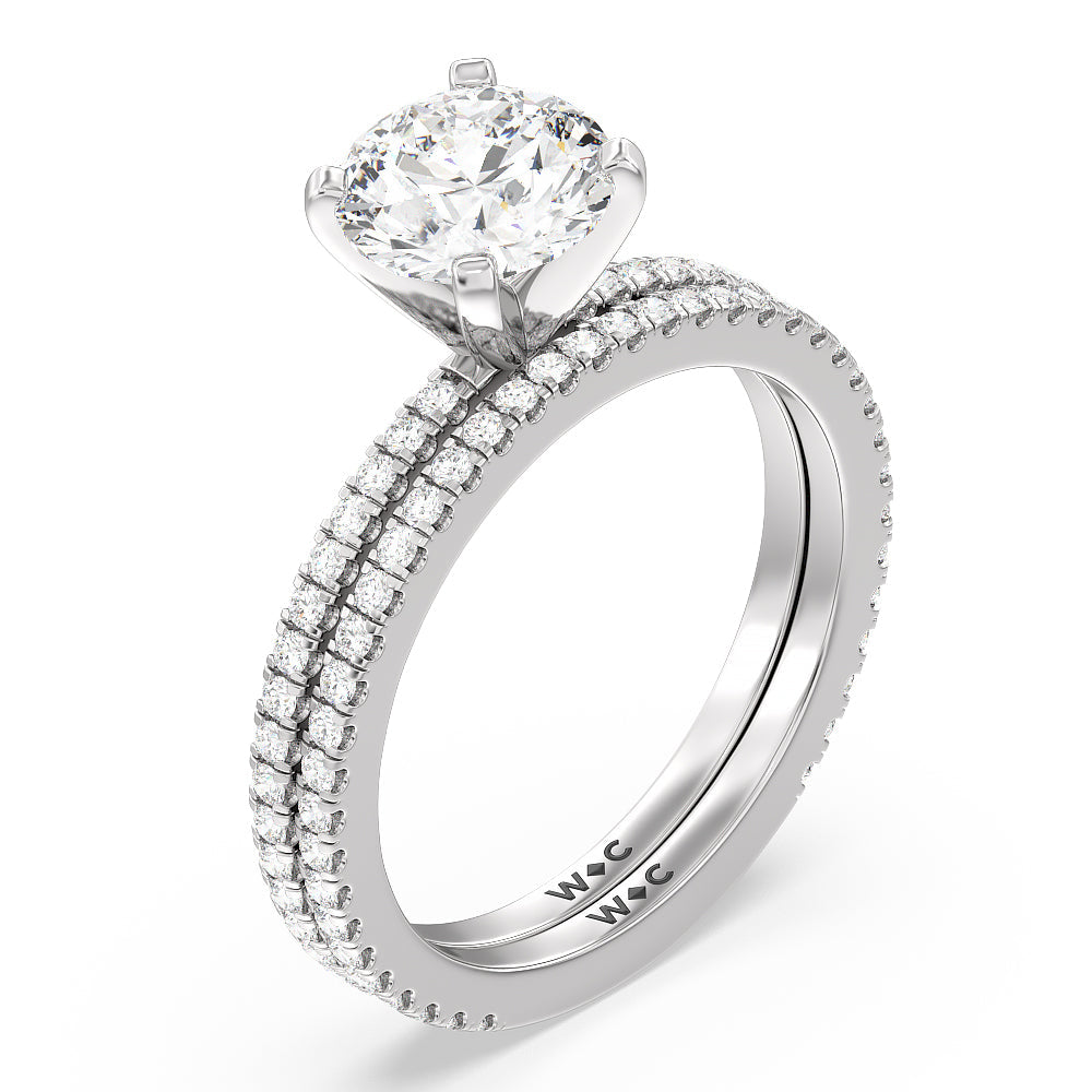Pear Cut Ara Fine Classic Pave Diamond Engagement Ring with Lab Grown Diamond in 14KT Platinum view 4
