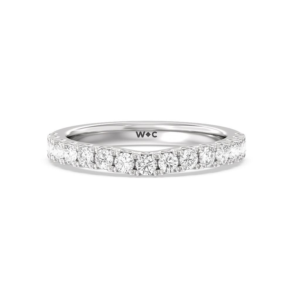 Halo Three Stone Lab Diamond Wedding Band With Clarity