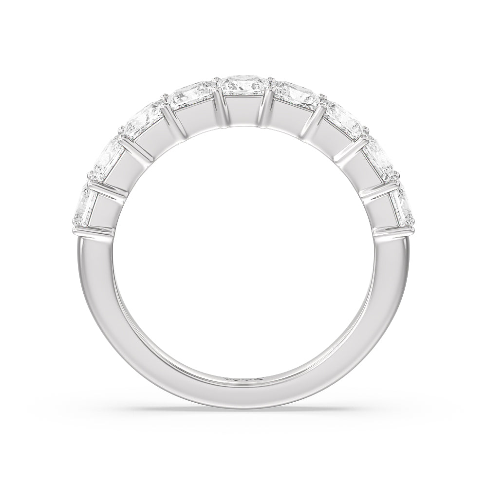 Gallery Studded Princess Cut Diamond Wedding Band with Platinum Cut Diamond in 14KT Platinum view 2
