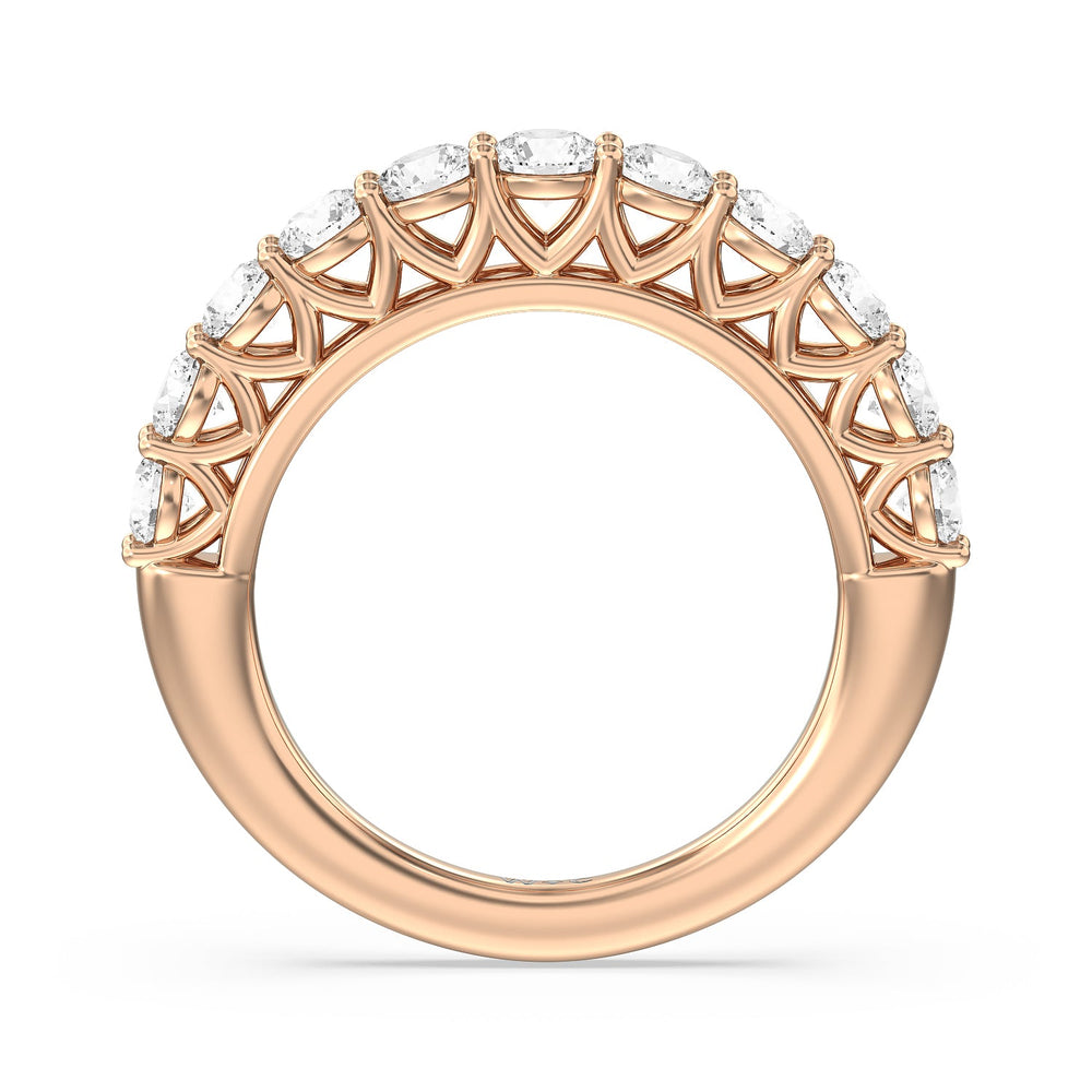 The Sutton Diamond Wedding Band with 18KT Rose Gold Cut Diamond in 14KT Rose Gold view 2
