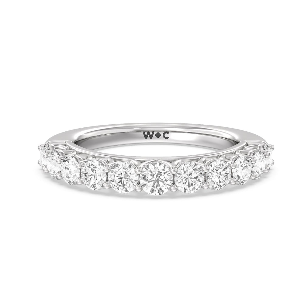 The Sutton Diamond Wedding Band with Platinum Cut Diamond in 14KT Platinum view 1
