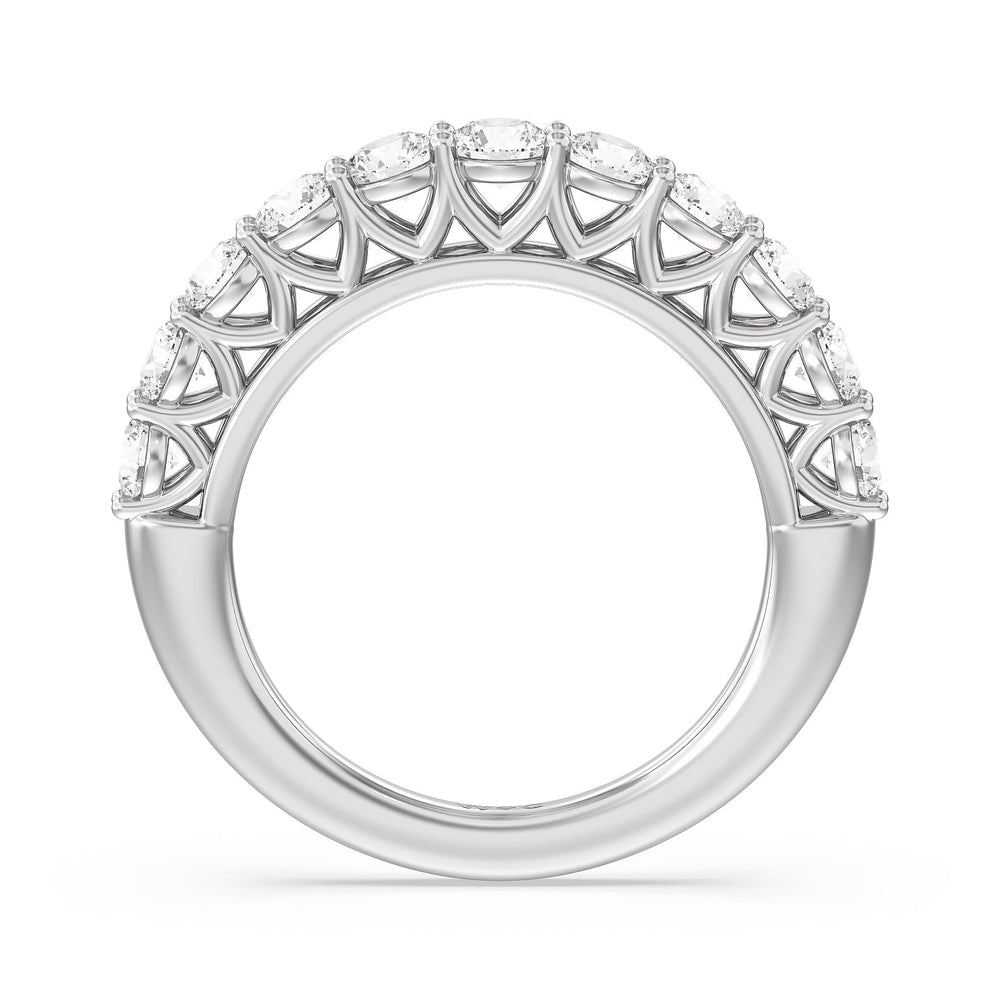 The Sutton Diamond Wedding Band with Platinum Cut Diamond in 14KT Platinum view 2
