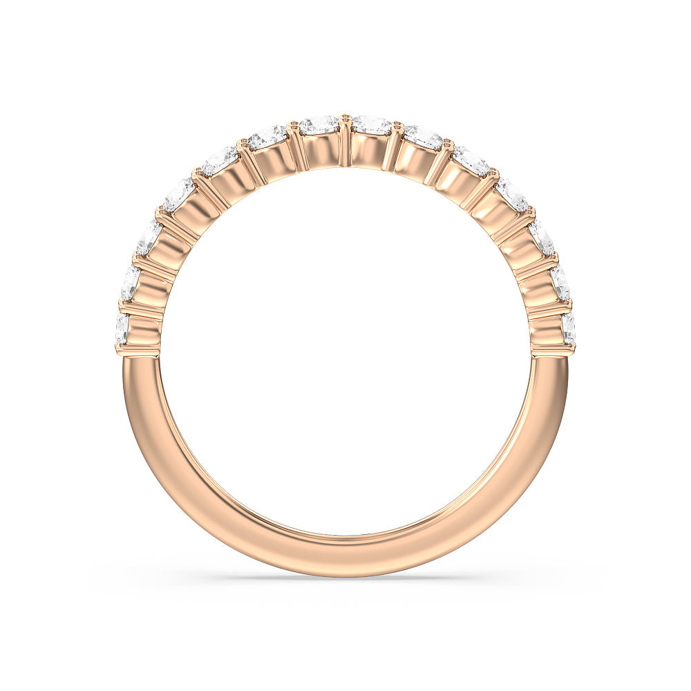 The Park Avenue Diamond Wedding Band with 18KT Rose Gold Cut Diamond in 14KT Rose Gold view 2
