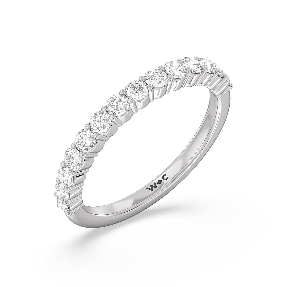 The Park Avenue Diamond Wedding Band with Platinum Cut Diamond in 14KT Platinum view 4
