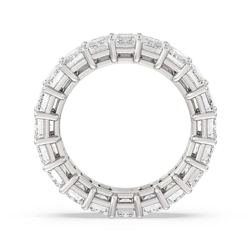 Emerald Cut Diamond Eternity Ring with Platinum / Natural / 6 5/8 Cut Diamond in 14KT Platinum / Natural / 6 5/8 view 2
