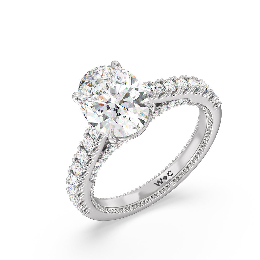 The Gramercy Ring with Oval Cut Diamond in 14KT Platinum view 3
