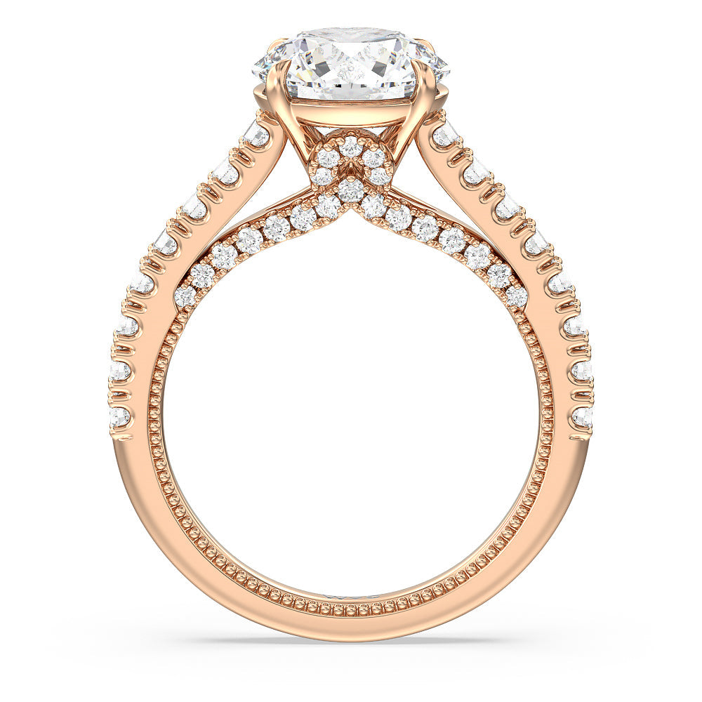 The Gramercy Ring with Round Cut Diamond in 14KT Rose Gold view 2
