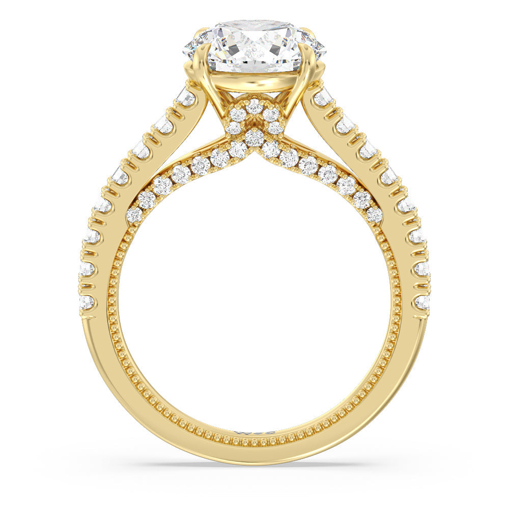 The Gramercy Ring with Round Cut Diamond in 14KT Yellow Gold view 2
