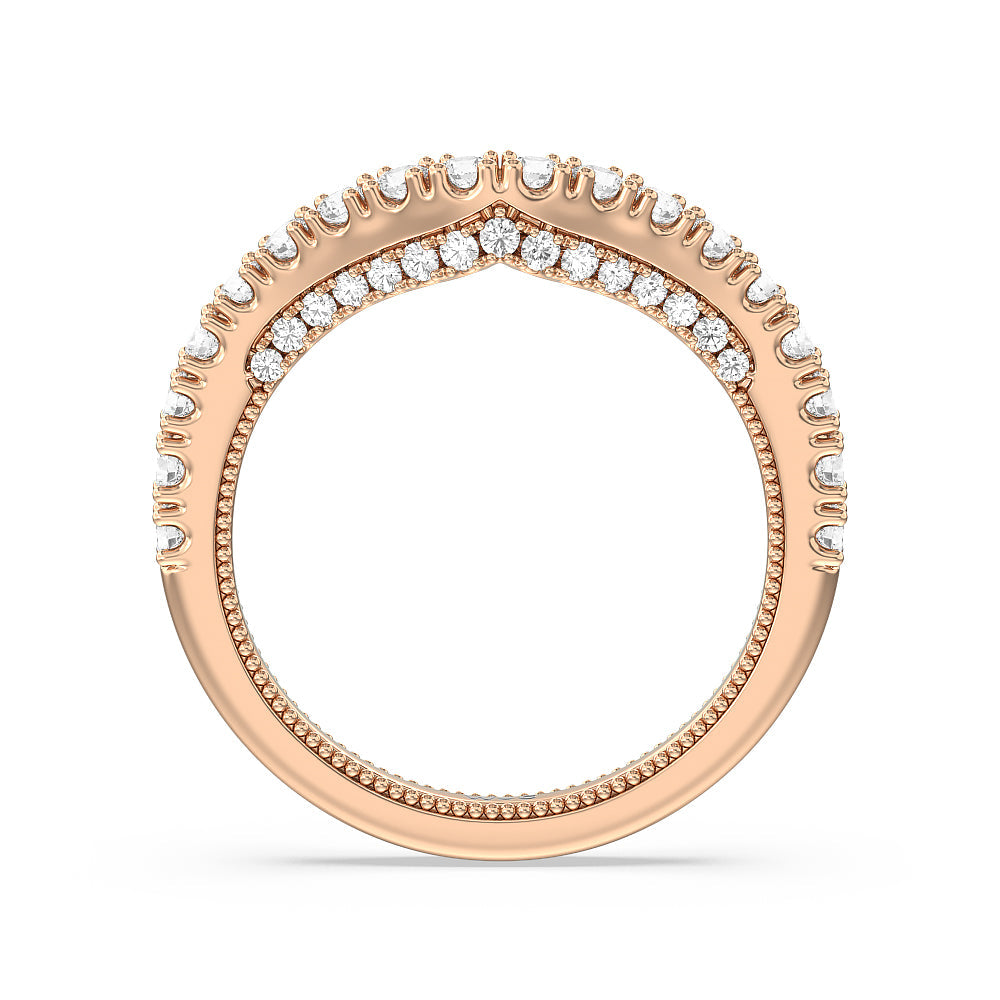 The Gramercy Band with 18KT Rose Gold Cut Diamond in 14KT Rose Gold view 2
