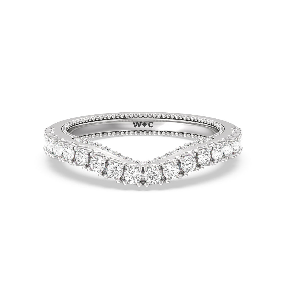 The Gramercy Band with Platinum Cut Diamond in 14KT Platinum view 1
