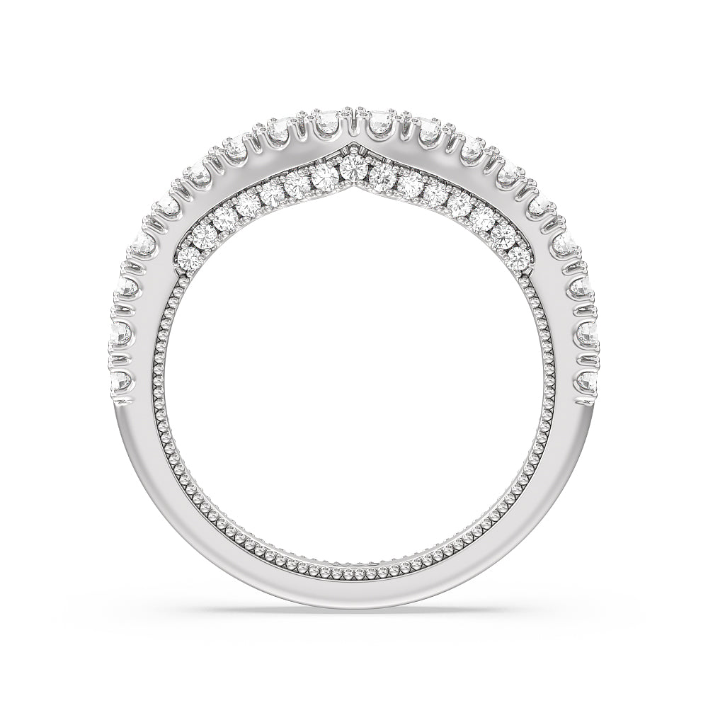 The Gramercy Band with Platinum Cut Diamond in 14KT Platinum view 2
