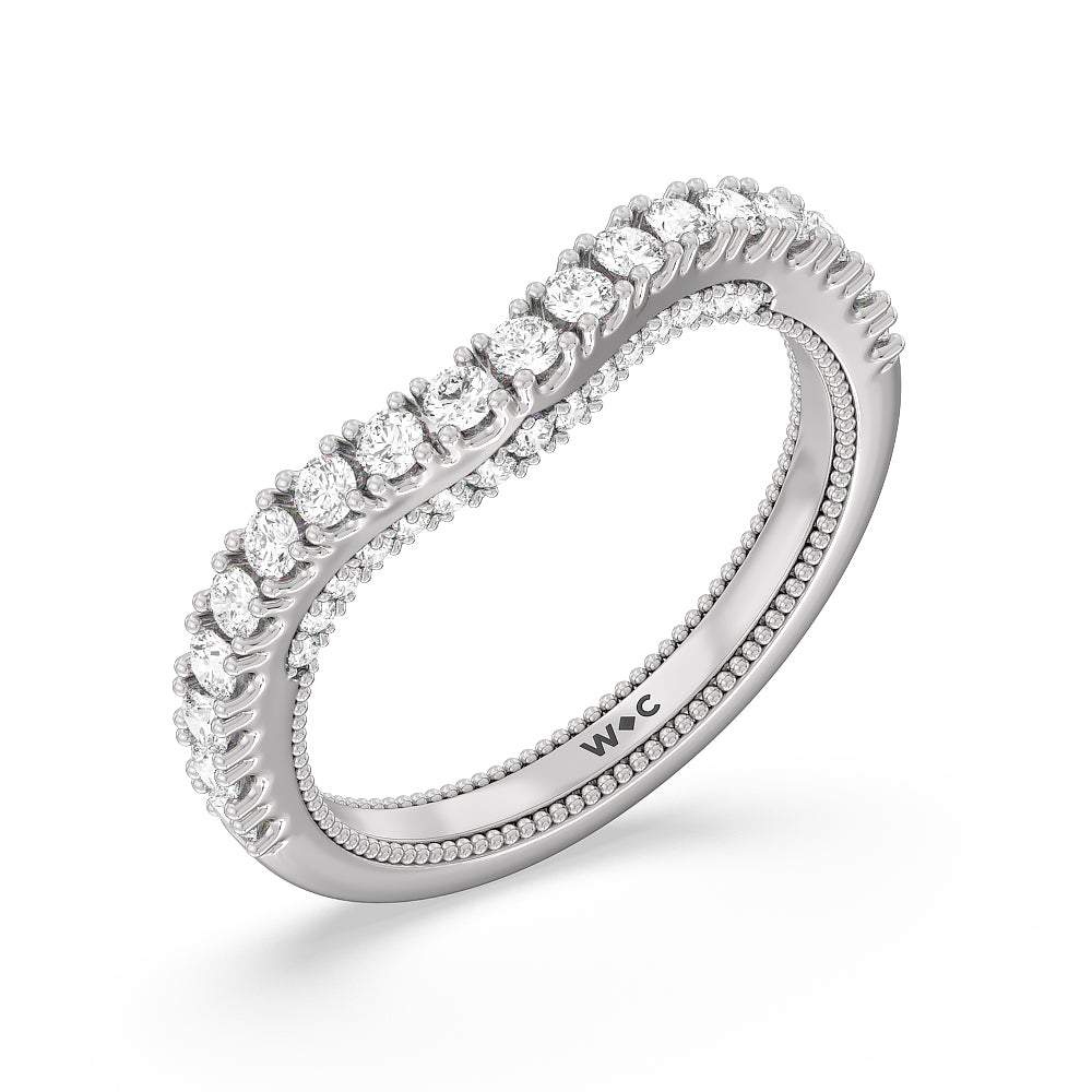 The Gramercy Band with Platinum Cut Diamond in 14KT Platinum view 4
