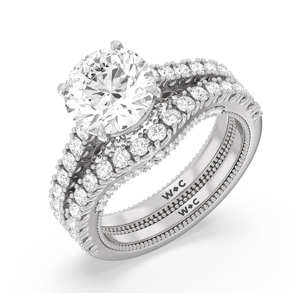 The Gramercy Band with Platinum Cut Diamond in 14KT Platinum view 3

