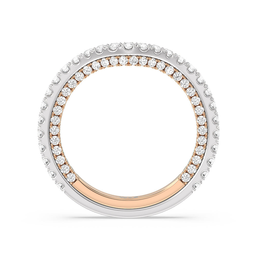 The Beekman Band with 18KT White & Rose Gold Cut Diamond in 14KT White & Rose Gold view 2

