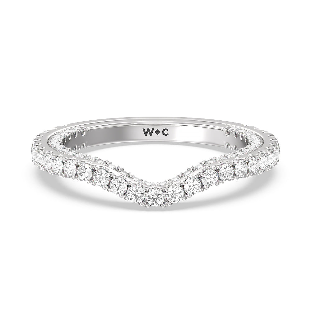 The Beekman Band with Platinum Cut Diamond in 14KT Platinum view 1

