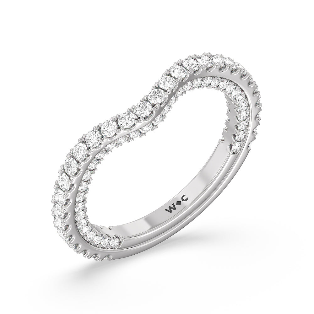 The Beekman Band with Platinum Cut Diamond in 14KT Platinum view 4
