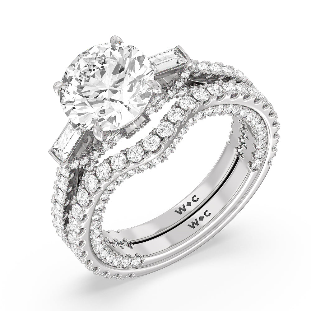 The Beekman Band with Platinum Cut Diamond in 14KT Platinum view 3

