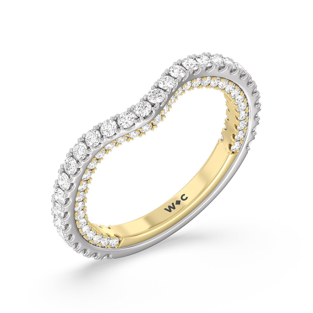The Beekman Band with 18KT White & Yellow Gold Cut Diamond in 14KT White & Yellow Gold view 4

