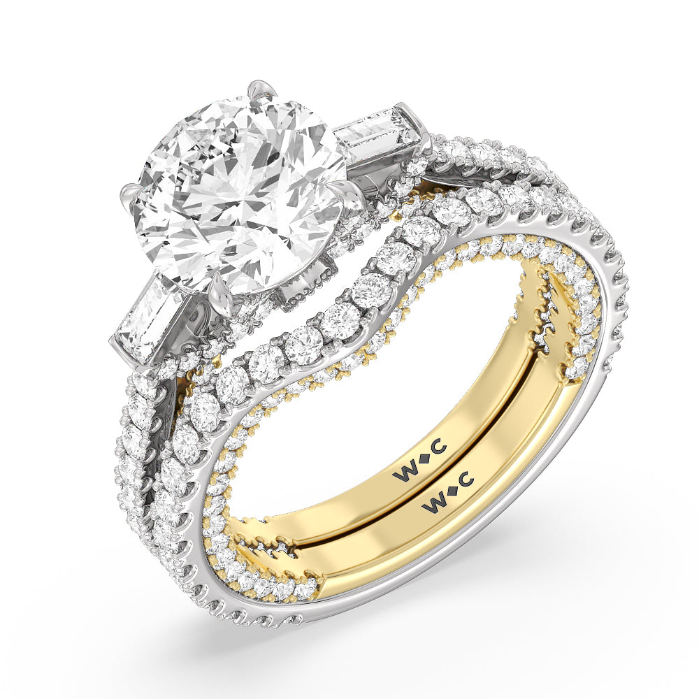 The Beekman Band with 18KT White & Yellow Gold Cut Diamond in 14KT White & Yellow Gold view 3
