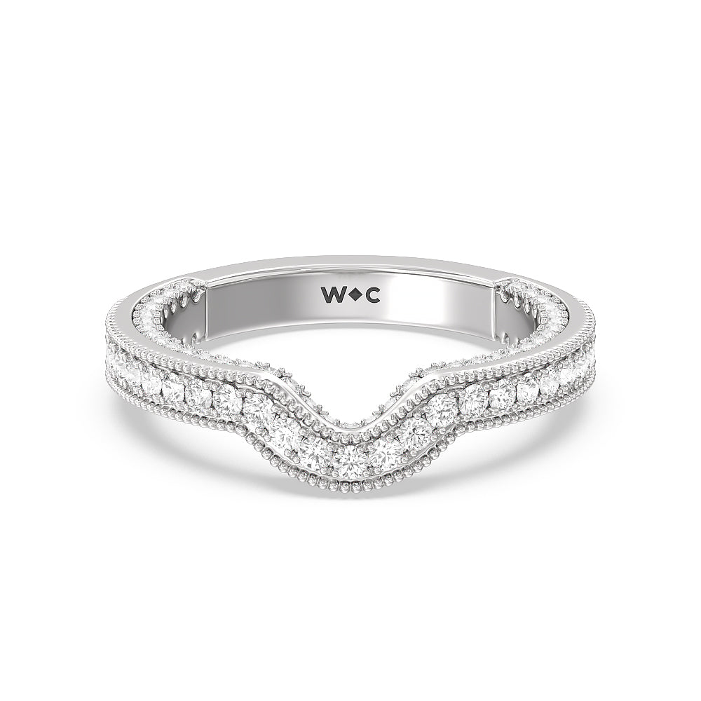 The Chrysler Band with Platinum Cut Diamond in 14KT Platinum view 1
