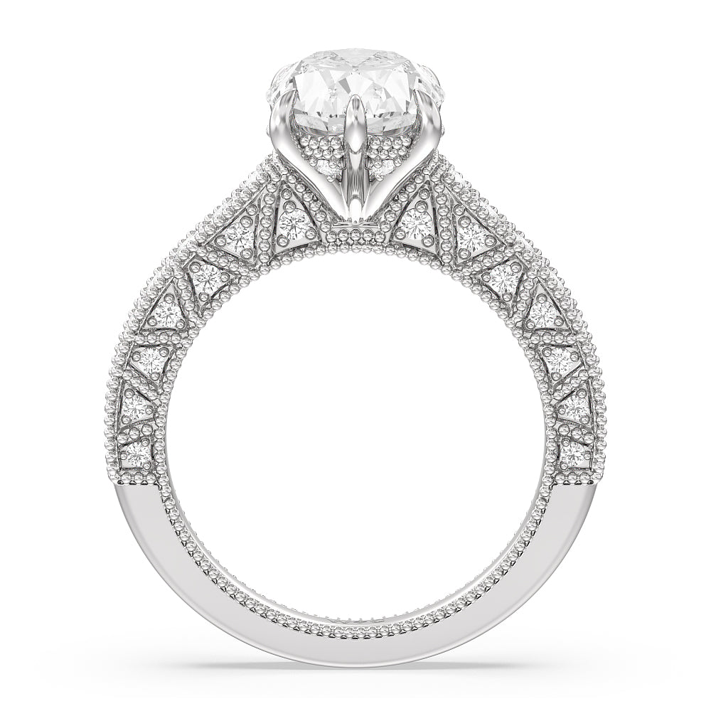 The Waldorf Ring with Oval Cut Diamond in 14KT Platinum view 2
