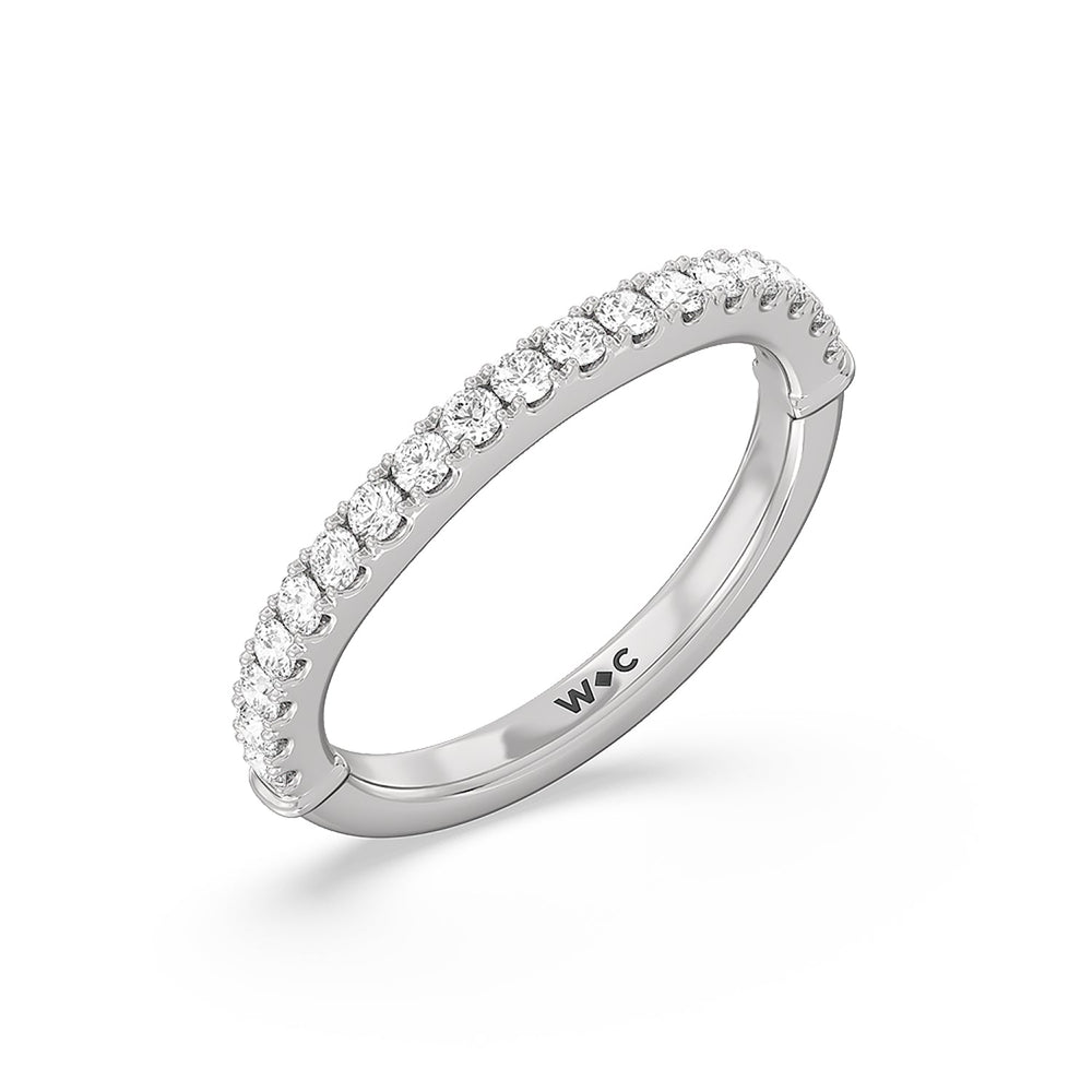 The MacDougal Diamond wedding band with Platinum Cut Diamond in 14KT Platinum view 3
