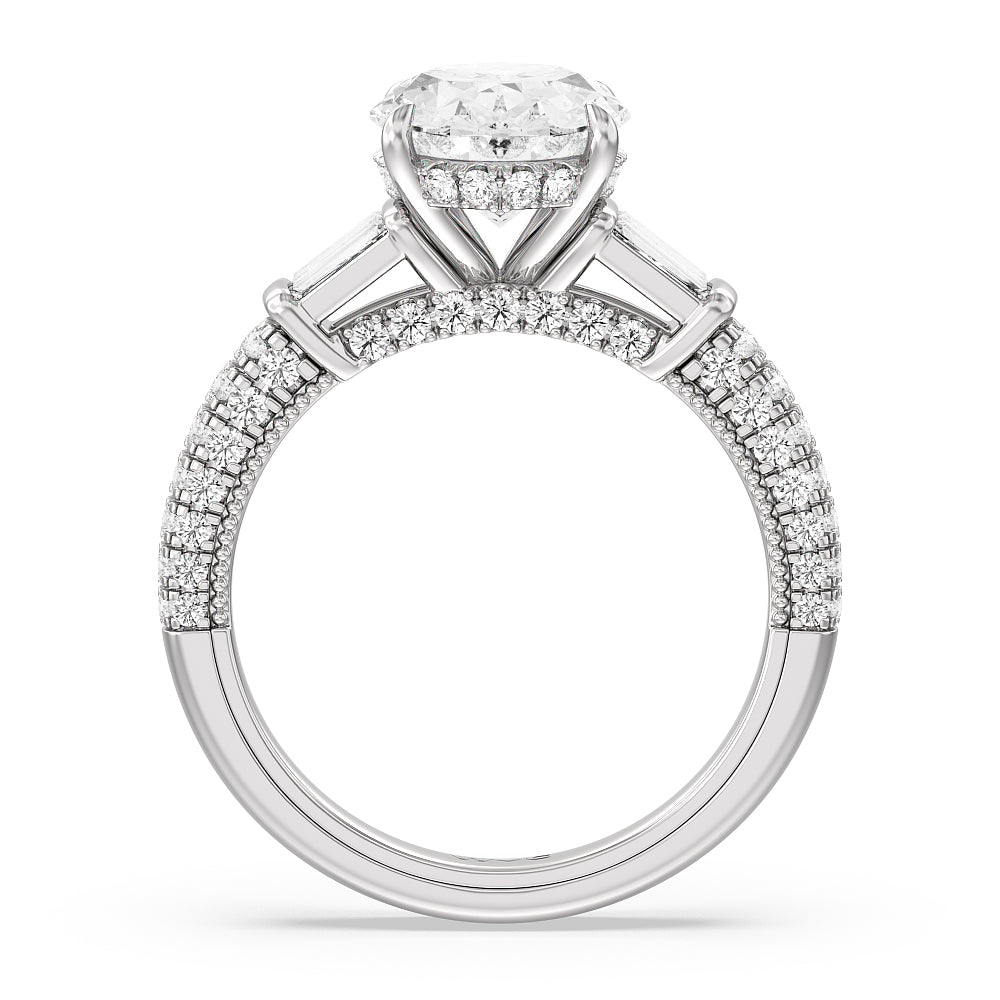 The Mulberry Ring with Oval Cut Diamond in 14KT Platinum view 3
