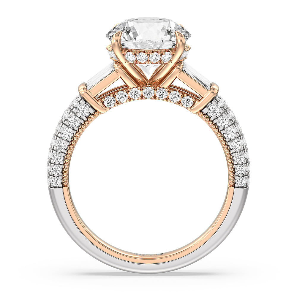 The Mulberry Ring with Round Cut Diamond in 14KT White & Rose Gold view 3
