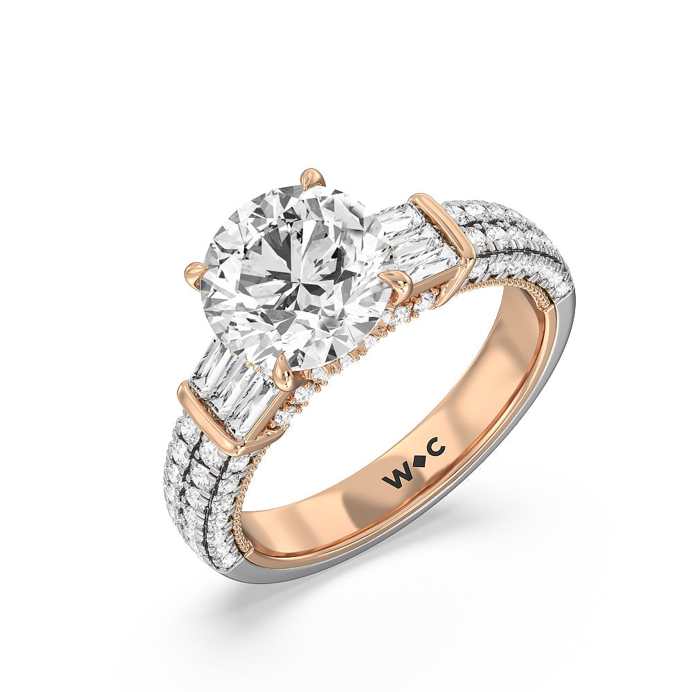 The Mulberry Ring with Round Cut Diamond in 14KT White & Rose Gold view 4
