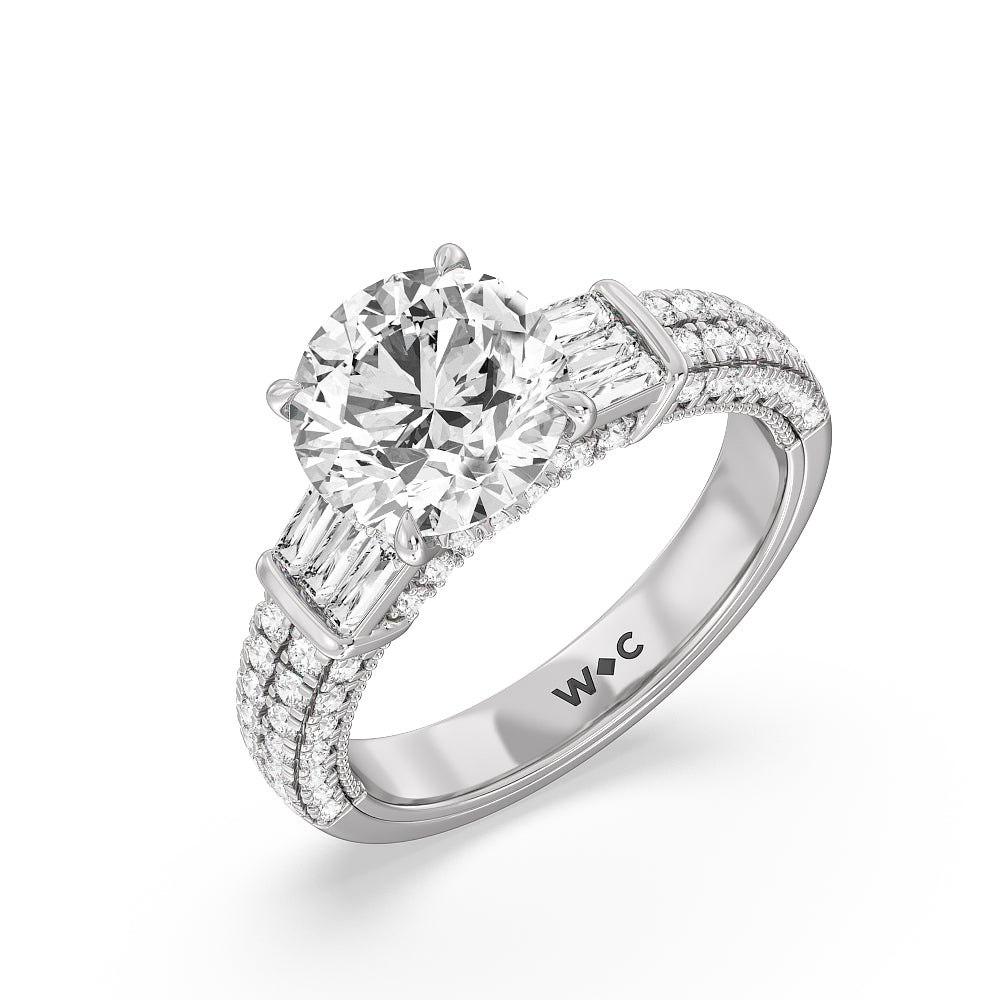 The Mulberry Ring with Round Cut Diamond in 14KT Platinum view 4
