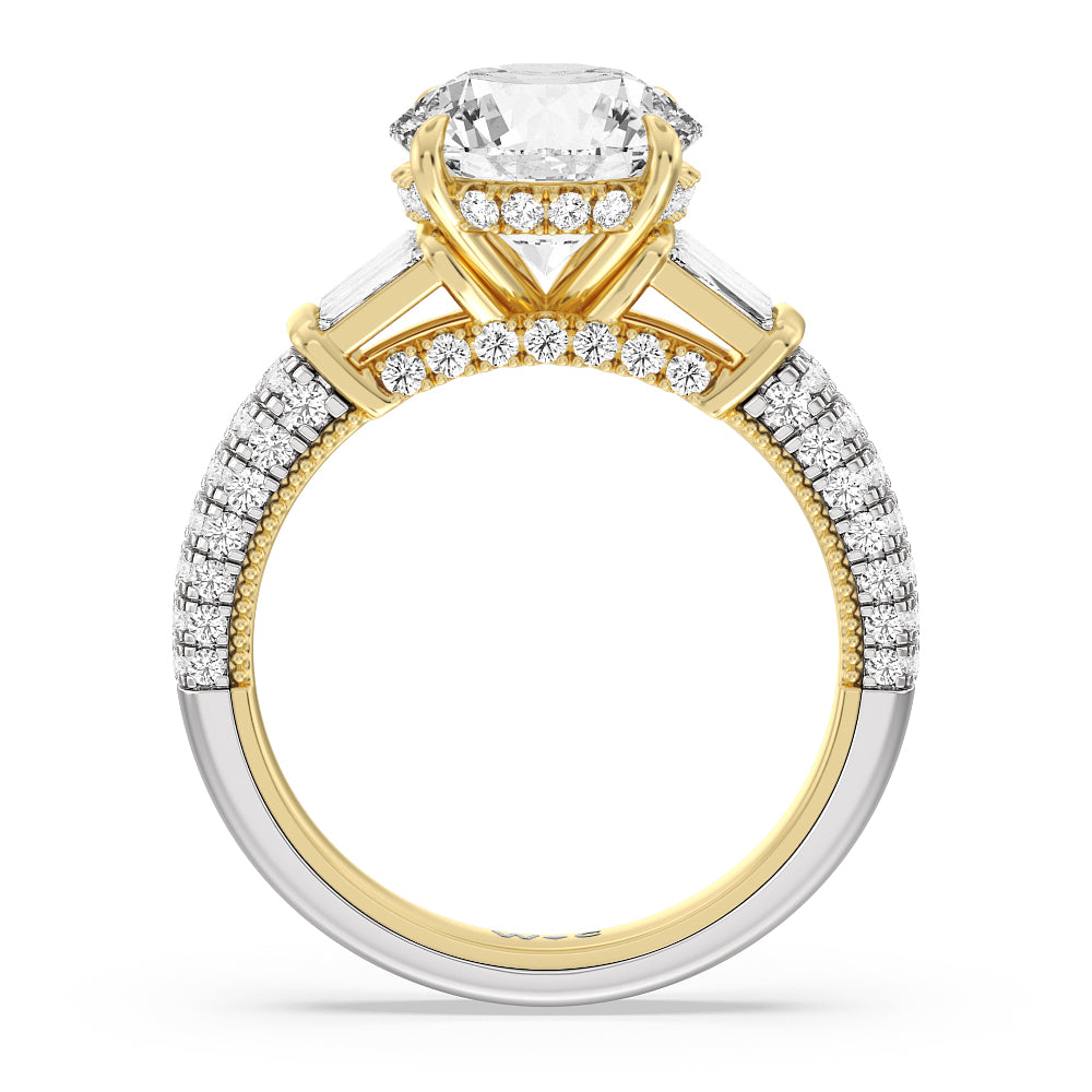 The Mulberry Ring with Round Cut Diamond in 14KT White & Yellow Gold view 3

