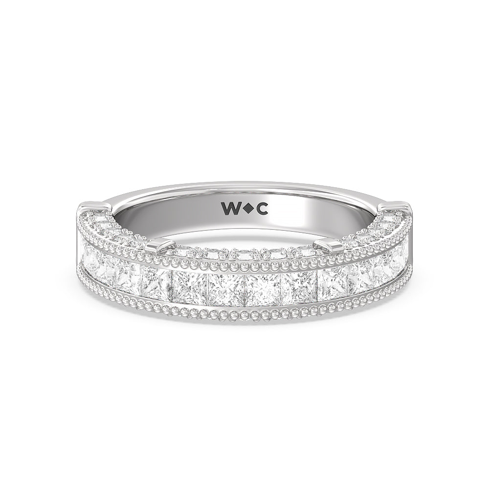 The Harlem Diamond Band with Platinum Cut Diamond in 14KT Platinum view 1
