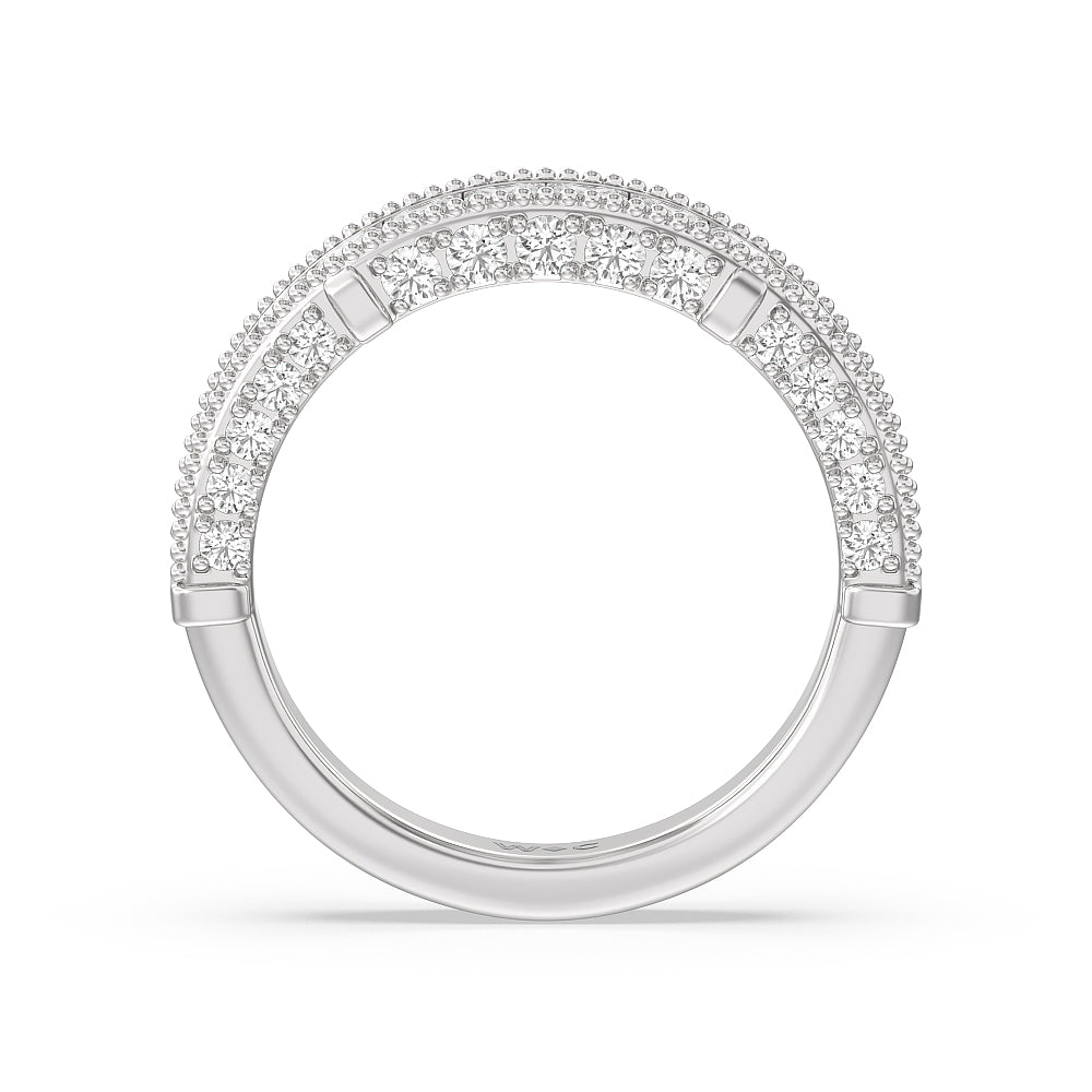The Harlem Diamond Band with Platinum Cut Diamond in 14KT Platinum view 2
